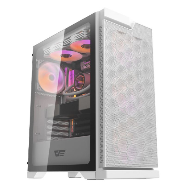 Darkflash DK361 ATX Mid Tower Case 4x ARGB Fan - White Darkflash DK361 ATX Mid Tower Case 4x ARGB Fan - White