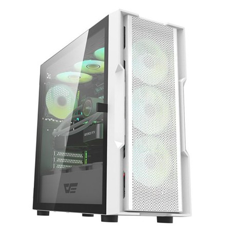 Darkflash Dk431 Mesh ATX Mid Tower Case 4x ARGB Fan - White