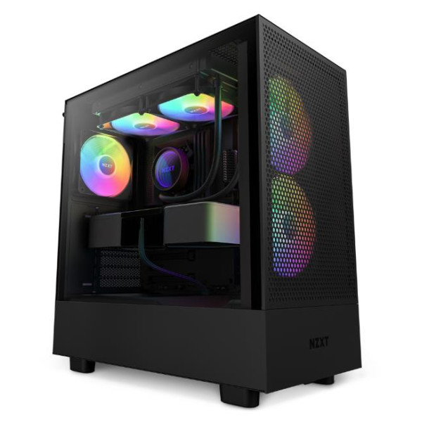 Nzxt H5 Flow Atx Mid Tower Gaming Case 2x Fans 140m RGB - Black Nzxt H5 Flow Atx Mid Tower Gaming Case 2x Fans 140m RGB - Black