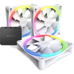 مراوح NZXT F120 RGB DUO, حزمة ثلاثية لمراوح 120 ملم مع وحدة تحكم RGB, سرعة دوران تصل حتى 1800 دورة في الدقيقة -  أبيض 