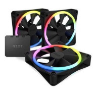 مراوح NZXT F120 RGB DUO, حزمة ثلاثية لمراوح 120 ملم مع وحدة تحكم RGB, سرعة دوران تصل حتى 1800 دورة في الدقيقة -  أسود 