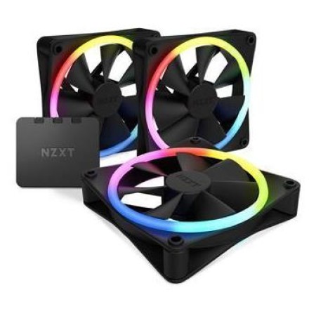 NZXT F120 RGB DUO Triple-pack of 120mm fans with RGB controller, up to 1800 RPM - BLACK NZXT F120 RGB DUO Triple-pack of 120mm fans with RGB controller, up to 1800 RPM - BLACK