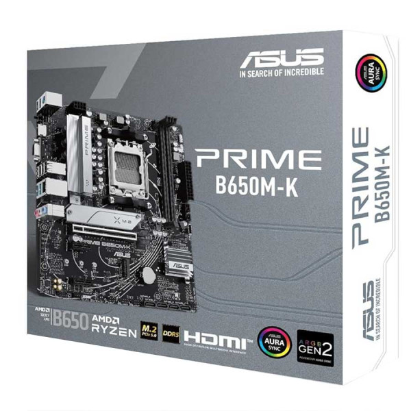Asus Prime B650m-K Ddr5 Aura Sync - Amd Socket Am5 Asus Prime B650m-K Ddr5 Aura Sync - Amd Socket Am5