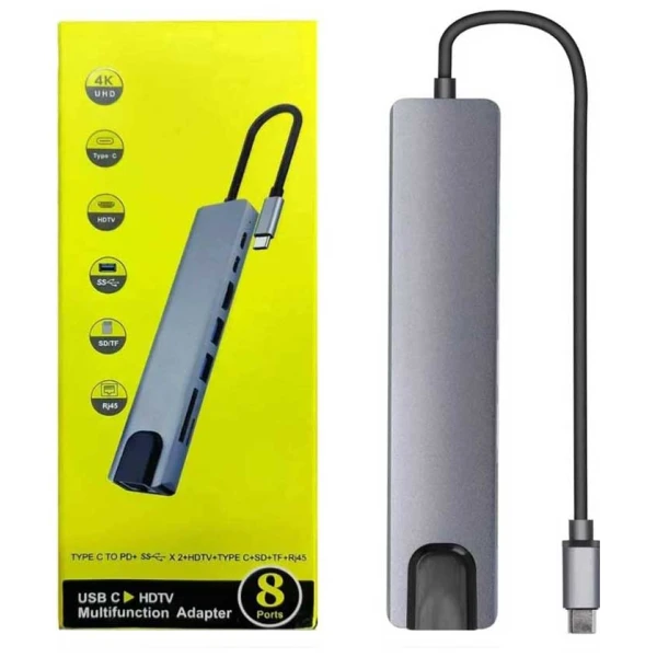 USB C to HDTV 8-Ports Multifunction Adapter