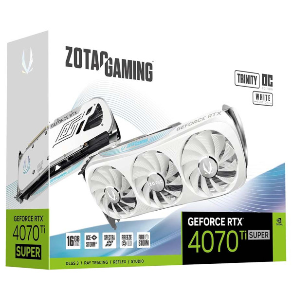 زوتاك ترينيتي RTX 4070 TI سوبر 16GB كرت شاشة اصدار OC - ابيض زوتاك ترينيتي RTX 4070 TI سوبر 16GB كرت شاشة اصدار OC - ابيض