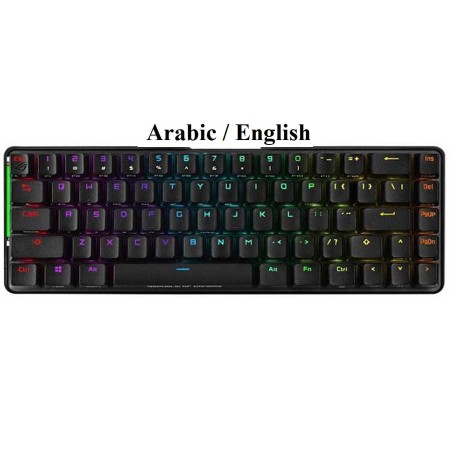 Wired Gaming Keyboard ASUS ROG Falchion Ace M602, 65% compact ACE 65% English / Arabic keys ,Rog NX Red SWITCH - AURA - Black