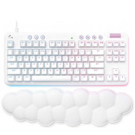 لوجيتيك G713 كيبورد ميكانيكي احترافي للالعاب مع مسند لليد بخلفية مضيئة سلكي - ابيض