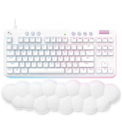 لوجيتيك G713 كيبورد ميكانيكي احترافي للالعاب مع مسند لليد بخلفية مضيئة سلكي - ابيض