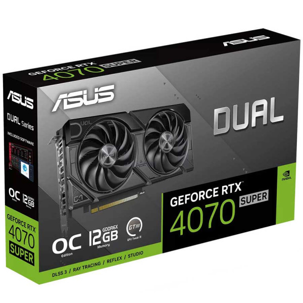 اسوس دول ايفو RTX 4070 سوبر 12GB OC كرت شاشة - اسود اسوس دول ايفو RTX 4070 سوبر 12GB OC كرت شاشة - اسود