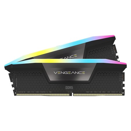 ذاكرة مكتبية CORSAIR VENGEANCE, سعة 64GB (2X32GB) , سرعة 6400 ميجاهرتز DDR5, التوقيت CL32, إضاءة RGB عبر iCUE, متوافقة مع Intel XMP 3.0 - أسود ذاكرة مكتبية CORSAIR VENGEANCE, سعة 64GB (2X32GB) , سرعة 6400 ميجاهرتز DDR5, التوقيت CL32, إضاءة RGB عبر iCUE, متوافقة مع Intel XMP 3.0 - أسود