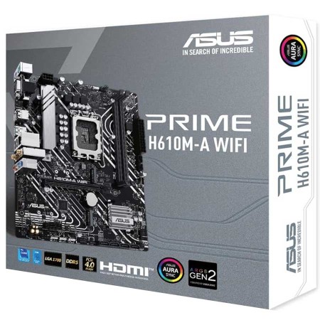 ASUS PRIME H610M-A WIFI Motherboard - PCIe 4.0 - LGA1700 Socket - DDR5 RAM