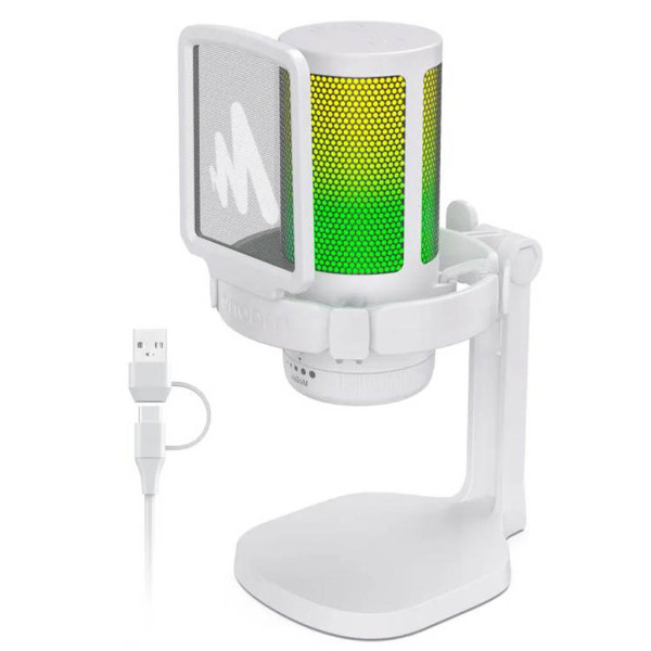 Maono Gaming USB Microphon With Noise Cancelling RGB - White Maono Gaming USB Microphon With Noise Cancelling RGB - White