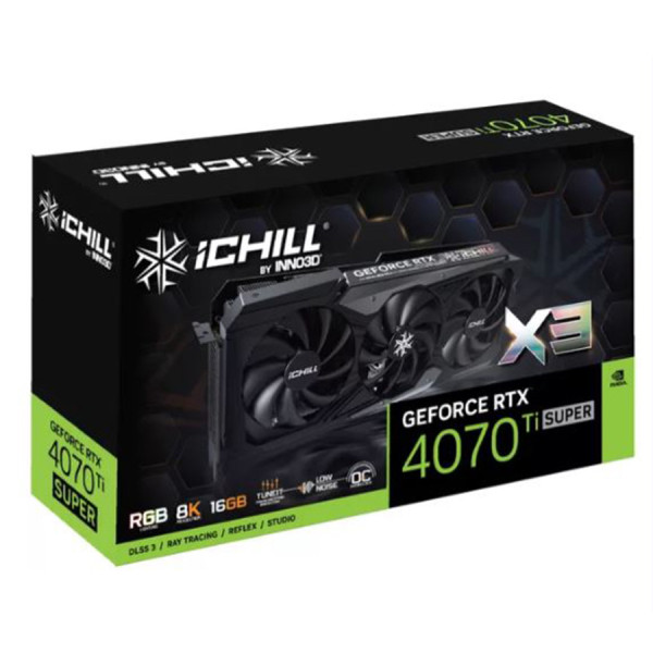 INNO3D GEFORCE RTX 4070 TI SUPER ICHILL X3 OC 16GB GDDR6X 3X FAN - Black