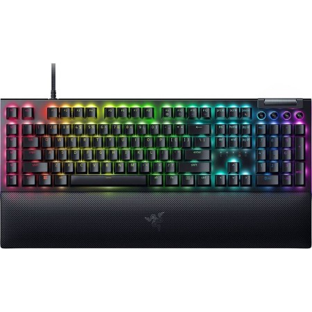 RAZER BlackWidow V4 Mechanical Gaming Keyboard, Yellow Switches (Linear, Silent), Full Size, Razer Chroma RGB, USB Connection - BLACK