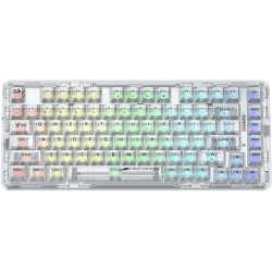 لوحة مفاتيح ميكانيكية REDRAGON ELF PRO K649CT-RGB-PRO 75% – قابلة للتبديل – لاسلكية/بلوتوث – تصميم شفاف – إضاءة RGB