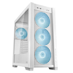 أسوس تي يو اف GT302 صندوق احترافي ب 4 مراوح مضيئة ARGB مقاس 140 ملم يدعم لوحات الام ذات التوصيل المخفي للكبلات - أبيض 