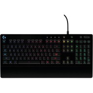 LOGITECH G213 RGB Wired Gaming Keyboard, Full-size layout, Mech-Dome keys, palm rest, customizable RGB lighting -  Black 