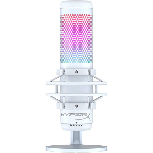 هايبر أكس كواد كاست اس مايكروفون احترافي RGB بواصله يو اس بي - ابيض هايبر أكس كواد كاست اس مايكروفون احترافي RGB بواصله يو اس بي - ابيض
