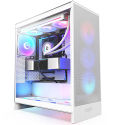 NZXT H7 FLOW ATX Mid Tower Gaming Case With 3 Fans RGB - White  ( Virsion 2024 )