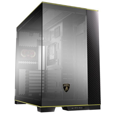 LIAN LI O11D Evo RGB Automobili Lamborghini Edition Mid-Tower ATX CASE with 5 inch Display screen - Black