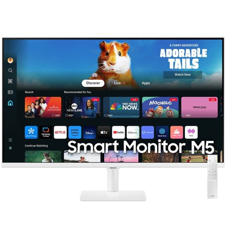 شاشة سامسونج M5 ذكية مقاس 27" - دقة FHD - نظام Tizen - تطبيقات بث وألعاب - سماعات مدمجة - لون أبيض شاشة سامسونج M5 ذكية مقاس 27" - دقة FHD - نظام Tizen - تطبيقات بث وألعاب - سماعات مدمجة - لون أبيض
