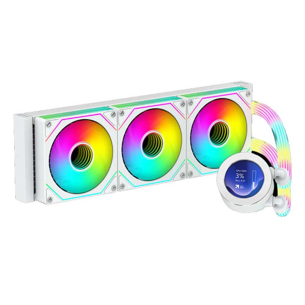 قيم اون كراكن N360 مبرد مائي احترافي 360mm RGB مع شاشة - ابيض قيم اون كراكن N360 مبرد مائي احترافي 360mm RGB مع شاشة - ابيض