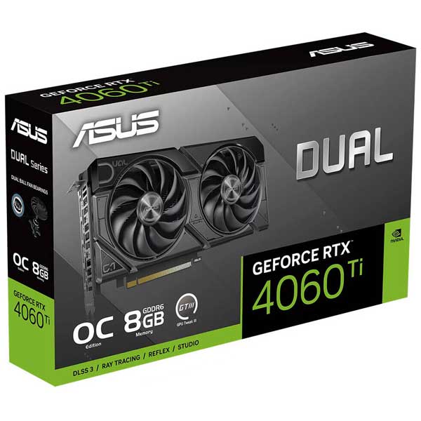 أسوس دوول قيمينج RTX 4060Ti 8GB ايفو OC كرت شاشة - اسود أسوس دوول قيمينج RTX 4060Ti 8GB ايفو OC كرت شاشة - اسود