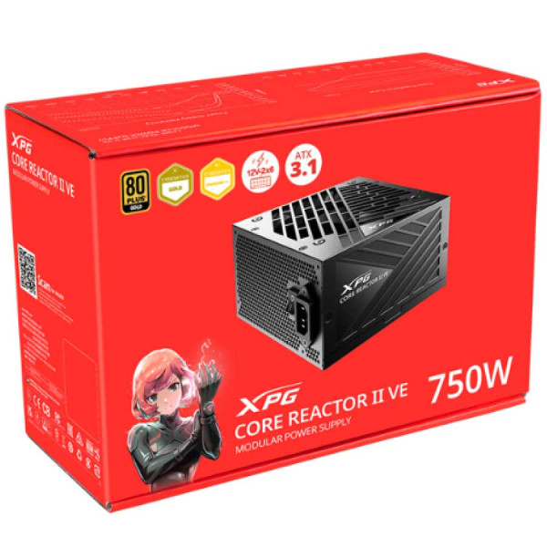 اكس بي جي كور ريكتور II VE باور سبلاي 750 وات 80+ ذهبي - ATX 3.1 اكس بي جي كور ريكتور II VE باور سبلاي 750 وات 80+ ذهبي - ATX 3.1