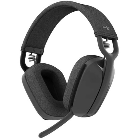 سماعة رأس لاسلكية Logitech Zone Vibe 100، مزودة بـ ميكروفون مزود بإلغاء الضوضاء، وبطارية تدوم حتى 20 ساعة - اسود
