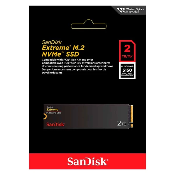 SANDISK EXTREME 2TB M.2 2280 PCIe GEN4 NVMe up to 5150 MB/s read speed