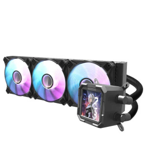 مبرد مائي للكمبيوتر دارك فلاش DV360S  360 ملم مع شاشة LCD - اسود