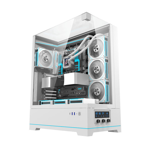 دارك فلاش DY450L PRO كيس كمبيوتر زجاجي للالعاب يدعم USB Type-C امامي - ابيض دارك فلاش DY450L PRO كيس كمبيوتر زجاجي للالعاب يدعم USB Type-C امامي - ابيض
