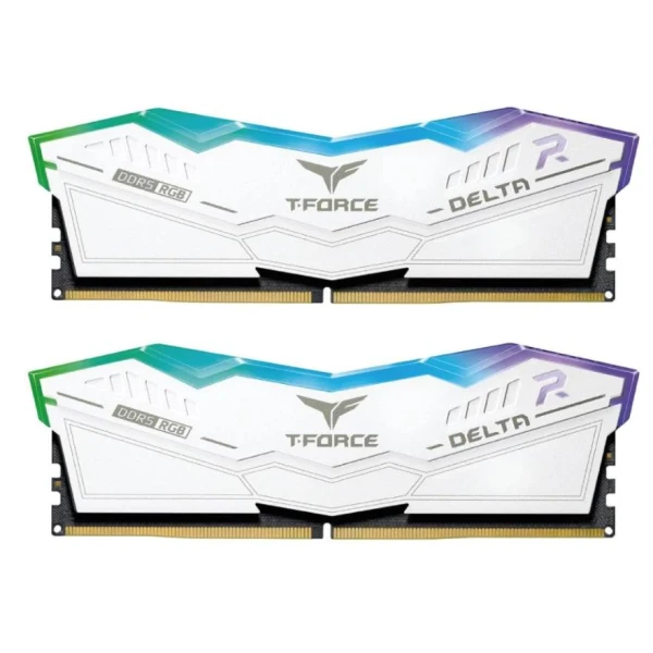 Team Group T-Force Delta RGB Ram DDR5 32GB ( 2 x 16GB ) 6200MHz - White Team Group T-Force Delta RGB Ram DDR5 32GB ( 2 x 16GB ) 6200MHz - White