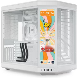 هايتي Y70 انفينيتي بشاشة لمس زاوية كيس زجاجي للكمبيوتر - ابيض