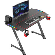 Twisted Minds Z SHAPED Gaming Desk Carbon Fiber RGB 100cm x 60cm - Black
