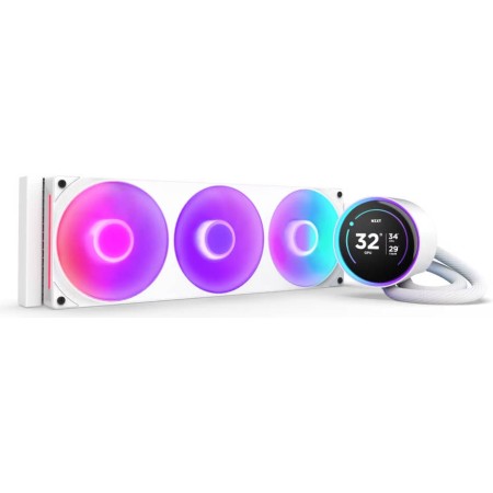 ان زي اكس تي كراكن ايليت V2 مبرد مائي 360 ملم مع شاشة - ابيض ان زي اكس تي كراكن ايليت V2 مبرد مائي 360 ملم مع شاشة - ابيض