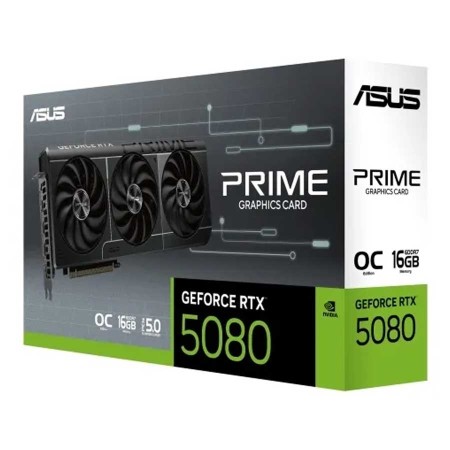 GRAPHIC CARD ASUS PRIME GeForce RTX 5080, 16GB GRRR7, Triple fans, OC Edition, PCIe 5.0, DLSS4 & Ray Tracing - BLACK