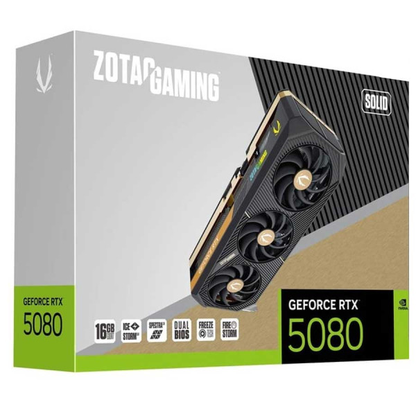 زوتاك سوليد جيفورس RTX 5080 16GB GDDR7 - كرت شاشة - اسود زوتاك سوليد جيفورس RTX 5080 16GB GDDR7 - كرت شاشة - اسود