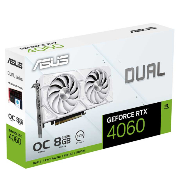 ASUS DUAL GeForce RTX 4060 EVO OC Edition 8GB GDDR6 - White ASUS DUAL GeForce RTX 4060 EVO OC Edition 8GB GDDR6 - White