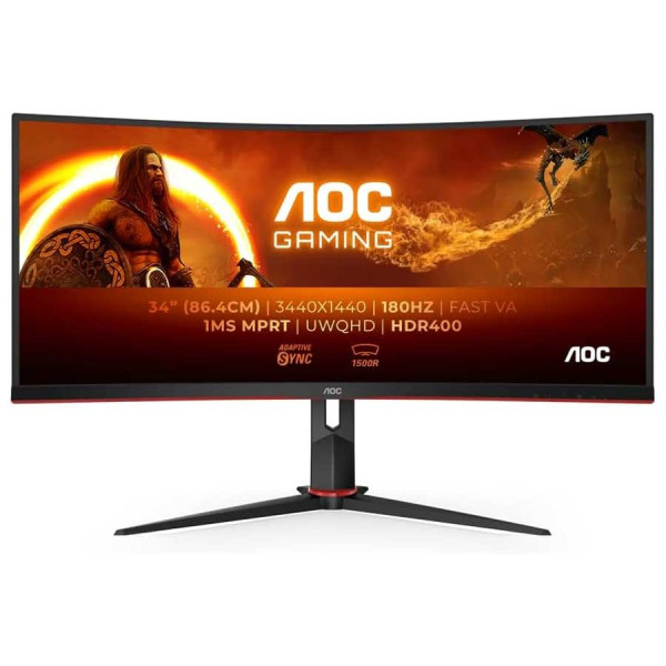 AOC Ultra Wide 34 inch WQHD - VA -180Hz - 1Ms Curved Gaming Monitor AOC Ultra Wide 34 inch WQHD - VA -180Hz - 1Ms Curved Gaming Monitor