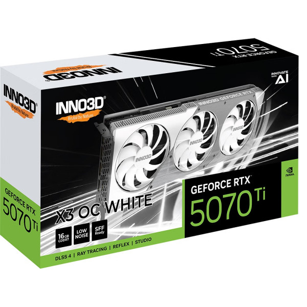 INNO3D X3 OC GeForce RTX 5070Ti 16GB - GDDR7 - White INNO3D X3 OC GeForce RTX 5070Ti 16GB - GDDR7 - White