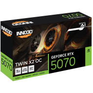 INNO3D GeForce RTX 5070 Twin X2 - Dual-Fan, 12GB GDDR7, Factory Overclocked  OC - BLACK