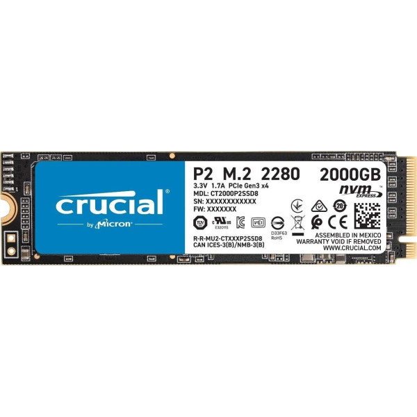 كروشيل P2 2TB إس إس دي M.2 بسرعة 2400ميجابايت كروشيل P2 2TB إس إس دي M.2 بسرعة 2400ميجابايت