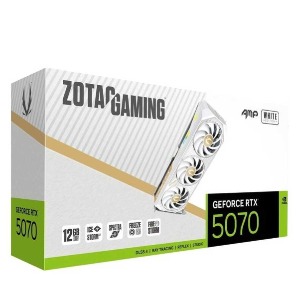 ZOTAC GAMING AMP White Edition NVIDIA GeForce RTX 5070 12GB GDDR7 - White ZOTAC GAMING AMP White Edition NVIDIA GeForce RTX 5070 12GB GDDR7 - White