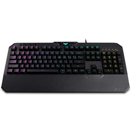 لوحة مفاتيح ألعاب سلكية ASUS TUF GAMING K5، كاملة الحجم بمفاتيح إنجليزية / عربية، مع 5 مناطق إضاءة قابلة للتخصيص – اسود لوحة مفاتيح ألعاب سلكية ASUS TUF GAMING K5، كاملة الحجم بمفاتيح إنجليزية / عربية، مع 5 مناطق إضاءة قابلة للتخصيص – اسود