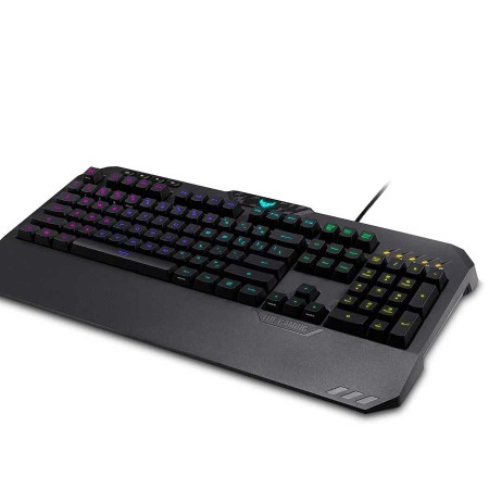 لوحة مفاتيح ألعاب سلكية ASUS TUF GAMING K5، كاملة الحجم بمفاتيح إنجليزية / عربية، مع 5 مناطق إضاءة قابلة للتخصيص – اسود لوحة مفاتيح ألعاب سلكية ASUS TUF GAMING K5، كاملة الحجم بمفاتيح إنجليزية / عربية، مع 5 مناطق إضاءة قابلة للتخصيص – اسود