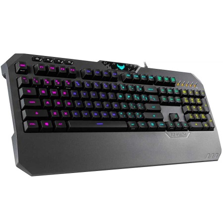 لوحة مفاتيح ألعاب سلكية ASUS TUF GAMING K5، كاملة الحجم بمفاتيح إنجليزية / عربية، مع 5 مناطق إضاءة قابلة للتخصيص – اسود لوحة مفاتيح ألعاب سلكية ASUS TUF GAMING K5، كاملة الحجم بمفاتيح إنجليزية / عربية، مع 5 مناطق إضاءة قابلة للتخصيص – اسود