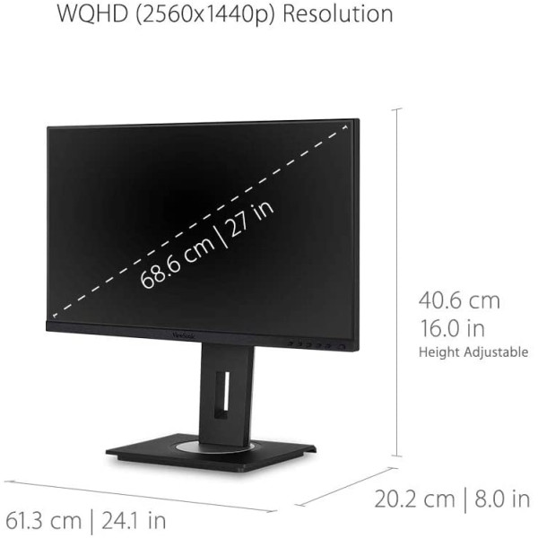 ViewSonic VG2755-2K 27 Inch IPS 2K 1440p Monitor - 60hz ViewSonic VG2755-2K 27 Inch IPS 2K 1440p Monitor - 60hz