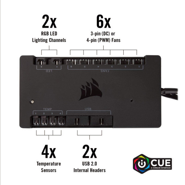 CORSAIR iCUE Commander PRO Smart RGB Lighting and Fan Speed Controller CORSAIR iCUE Commander PRO Smart RGB Lighting and Fan Speed Controller