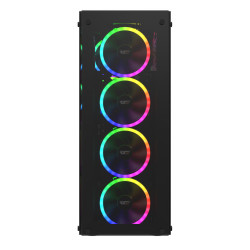 دارك فلاش فانتوم كيس كمبيوتر زجاجي للالعاب - مع 5 مراوحه مضيئة - اسود دارك فلاش فانتوم كيس كمبيوتر زجاجي للالعاب - مع 5 مراوحه مضيئة - اسود